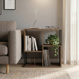 Βιβλιοθήκη Bolton Megapap Χρώμα Ανοιχτό Καρυδί 62x22x62εκ.
