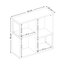Βιβλιοθήκη Bolton Megapap Χρώμα Ανοιχτό Καρυδί 62x22x62εκ.