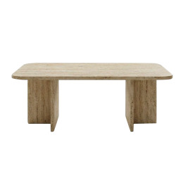 Τραπεζάκι Σαλονιού Hillary Megapap Χρώμα Travertine 100x60x41,8εκ.