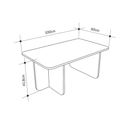 Τραπεζάκι Σαλονιού Hillary Megapap Χρώμα Travertine 100x60x41,8εκ.