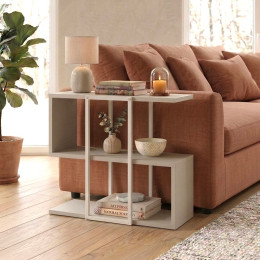 Τραπεζάκι Βοηθητικό Homia Megapap Χρώμα Sandstone 56x25x56,5εκ.