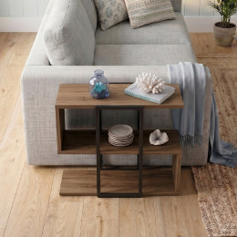 Τραπεζάκι Βοηθητικό Homia Megapap Χρώμα Καρυδί ud 56x25x56,5εκ.