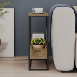 Τραπεζάκι Βοηθητικό Lido Megapap Χρώμα Καρυδί ud 60x22x62εκ.