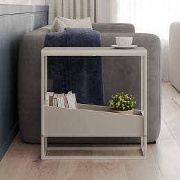 Τραπεζάκι Βοηθητικό Lido Megapap Χρώμα Sandstone 60x22x62εκ.
