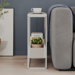 Τραπεζάκι Βοηθητικό Lido Megapap Χρώμα Sandstone 60x22x62εκ.