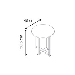 Τραπεζάκι Βοηθητικό Mesa Megapap Χρώμα Sapphire oak Ø45x50εκ.