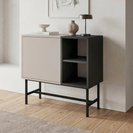 Μπουφές Mona Megapap Χρώμα Sandstone - Black Wood 81x40x80εκ.