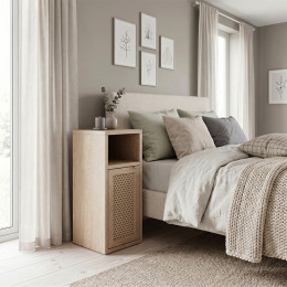 Κομοδίνο Inca Megapap Χρώμα Light oak 25,2x32x60εκ.