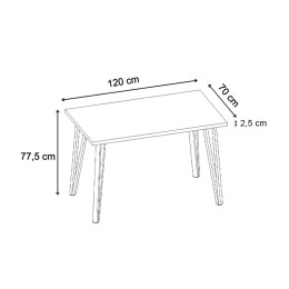 Τραπέζι Xana Megapap Χρώμα Sepet oak 120x70x77,5εκ.