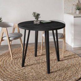 Τραπέζι Xana Megapap Χρώμα Black Wood Ø90x77,5εκ.