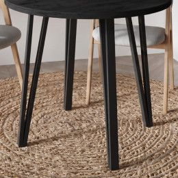 Τραπέζι Xana Megapap Χρώμα Black Wood Ø90x77,5εκ.