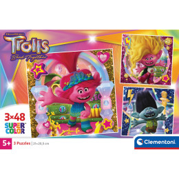 Clementoni Παζλ 3X48 Super Color Trolls 3