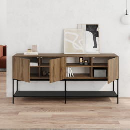 Μπουφές Amira Megapap Χρώμα Καρυδί ud - Black Wood 180x40x80εκ.