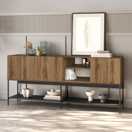 Μπουφές Amira Megapap Χρώμα Καρυδί ud - Black Wood 180x40x80εκ.
