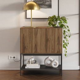 Μπουφές Amira Megapap Χρώμα Καρυδί ud - Black Wood 80x40x90εκ.
