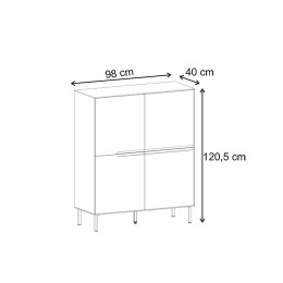 Μπουφές Arch Megapap Χρώμα Sandstone 98x40x120,5εκ.