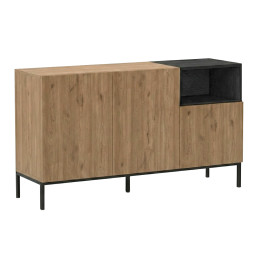Μπουφές Cailin Megapap Χρώμα Sepet oak - Black Wood 140x41,8x80εκ.