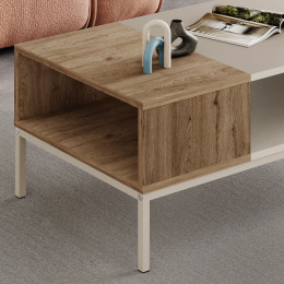 Τραπεζάκι Σαλονιού Cailin Megapap Χρώμα Sandstone - Sepet oak 90x56x40,6εκ.