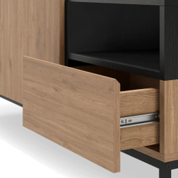 Έπιπλο Τηλεόρασης Cailin Megapap Χρώμα Sepet oak - Black Wood 140x41,8x55εκ.
