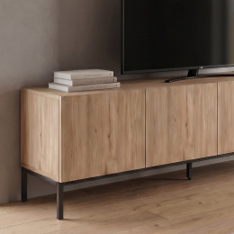 Έπιπλο Τηλεόρασης Cailin Megapap Χρώμα Sepet oak - Black Wood 180x41,8x55εκ.