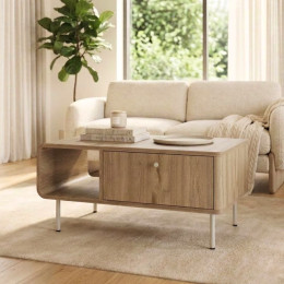 Τραπεζάκι Σαλονιού Colia Megapap Χρώμα Sepet oak 90x60x40,4εκ.