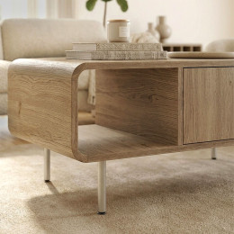 Τραπεζάκι Σαλονιού Colia Megapap Χρώμα Sepet oak 90x60x40,4εκ.