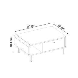 Τραπεζάκι Σαλονιού Colia Megapap Χρώμα Sepet oak 90x60x40,4εκ.