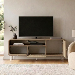 Έπιπλο Τηλεόρασης Colia Megapap Χρώμα Sepet oak 140,3x34x55,7εκ.