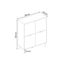 Μπουφές Marquise Megapap Χρώμα Sandstone 98x40x120εκ.