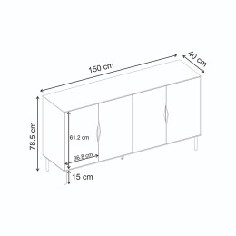 Μπουφές Marquise Megapap Χρώμα Sandstone 150x40x78,5εκ.