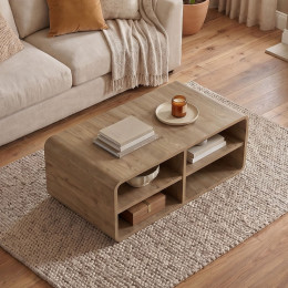 Τραπεζάκι Σαλονιού Rovel Megapap Χρώμα Sepet oak 80,3x50x32,5εκ.
