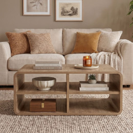Τραπεζάκι Σαλονιού Rovel Megapap Χρώμα Sepet oak 80,3x50x32,5εκ.