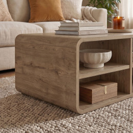 Τραπεζάκι Σαλονιού Rovel Megapap Χρώμα Sepet oak 80,3x50x32,5εκ.