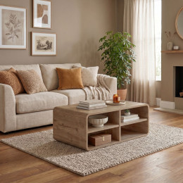 Τραπεζάκι Σαλονιού Rovel Megapap Χρώμα Sepet oak 80,3x50x32,5εκ.
