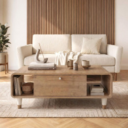 Τραπεζάκι Σαλονιού Doro Megapap Χρώμα Sepet oak 100x60x34,6εκ.