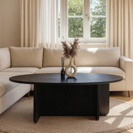 Τραπεζάκι Σαλονιού Ravey Megapap Χρώμα Sencron Black 120x60x39,6εκ.