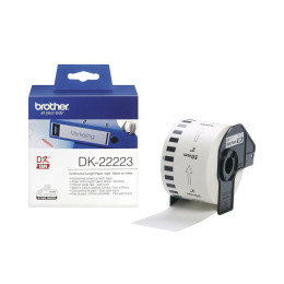 Brother dk-22223 Continuous Paper Label Roll – Black on White, 50mm Wide (Dk22223) (Brodk22223)