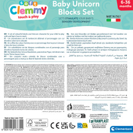Soft Clemmy Σετ 10 Μαλακά Τουβλάκια & Φιγουράκι Μονόκερος Για 3+ Ετών