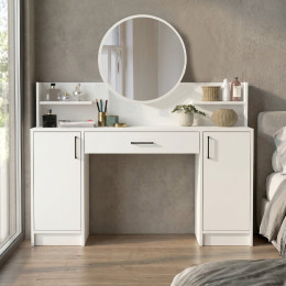Τουαλέτα με Καθρέπτη Talos Megapap Χρώμα Λευκό 135x40x144,2εκ.