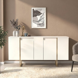 Μπουφές Orontes Megapap Χρώμα Λευκό - Χρυσό 160x35,2x80εκ.