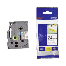 Brother tze-S251 Labelling Tape Cassette – Black on White, 24mm Wide (Tzes251) (Brotzes251)