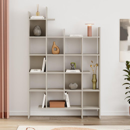 Βιβλιοθήκη Manco Megapap Χρώμα Sandstone 122x25,5x188εκ.