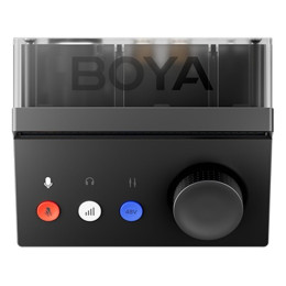 Boya Caster x1 - Podcast mic Mixer - 24bit 192khz, 70db Gain, one-Click Auto Gain, Auto vol Levels