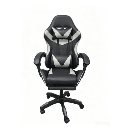 A9937 ΜΑΥΡΟ/ΓΚΡΙ PVC ΠΟΛΥΘΡΟΝΑ GAMING/ΜΕ ΥΠΟΠΟΔΙΟ 64X59X43-112/53-125εκ.