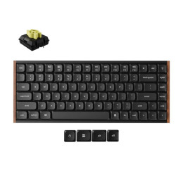Keychron k3 Ultra (K3u-h4) qmk 8k Wireless Mechanical Keyboard Banana Switch low Prof. Wood fr. 75%