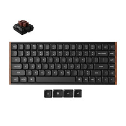 Keychron k3 Ultra (K3u-h3) qmk 8k Wireless Mechanical Keyboard Brown Switch low Profile Wood fr. 75%