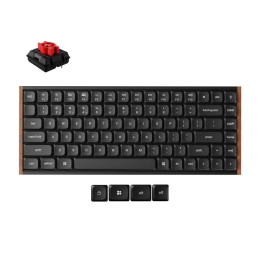 Keychron k3 Ultra (K3u-h1) qmk 8k Wireless Mechanical Keyboard red Switch low Profile Wood Frame 75%
