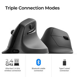 Keychron m5 (m5-A29) Wireless Ergonomic Vertical Mouse 1k Polling Rate Black