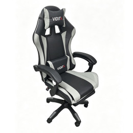 A6060 ΜΑΥΡΟ/ΓΚΡΙ ΠΟΛΥΘΡΟΝΑ GAMING/ΜΕ ΥΠΟΠΟΔΙΟ 64X62X113-121εκ.