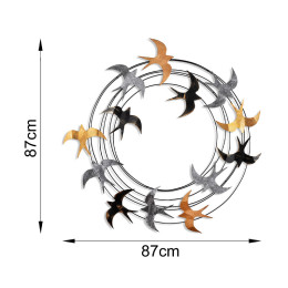 Διακοσμητικό Τοίχου Spiral Flock Megapap Μεταλλικό Χρώμα Μαύρο - Bronze - Ασημί 87x87εκ.